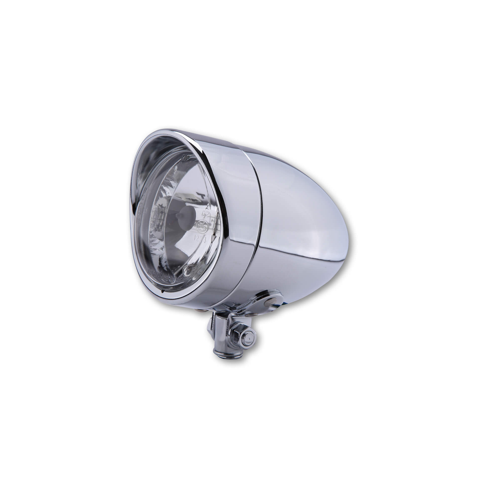 SHIN YO Chrome headlight BULLET LONG with visor, silver, silver