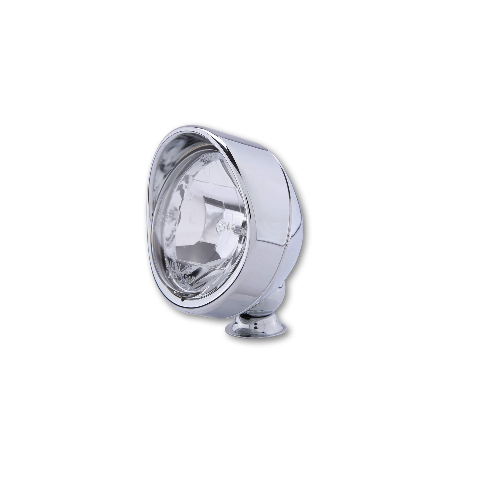 Spotlight 90mm with visor, chrome, H3, silver, silver