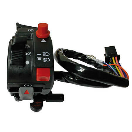 SHIN YO Unidad de interruptor universal HONDA con palanca de estrangulamiento, para ATV + motocicleta, izquierda, interruptor de luz de advertencia de peligro