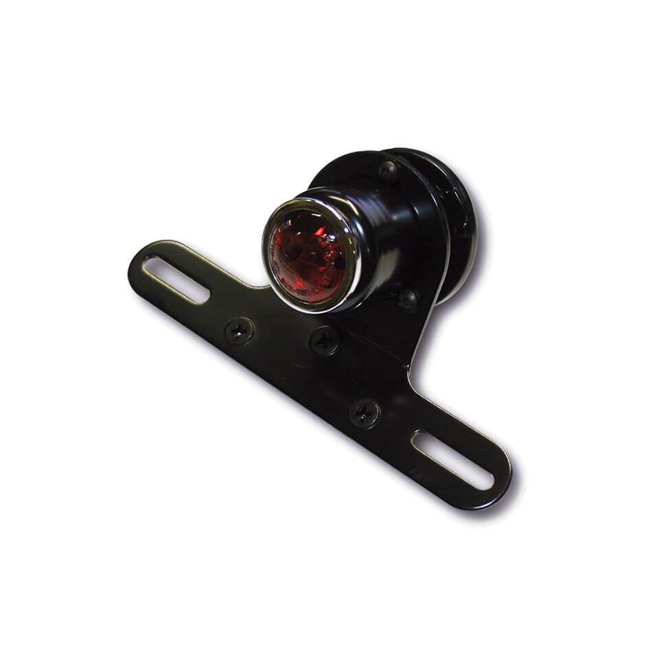 SHIN YO LED taillight OLD SCHOOL TYP4, black, red glass, with number plate holder, black