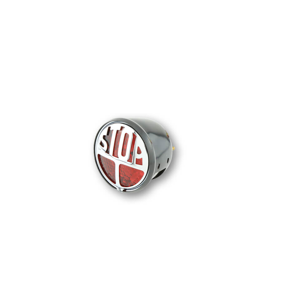 SHIN YO LED taillight STOP, red glass, black metal housing, black