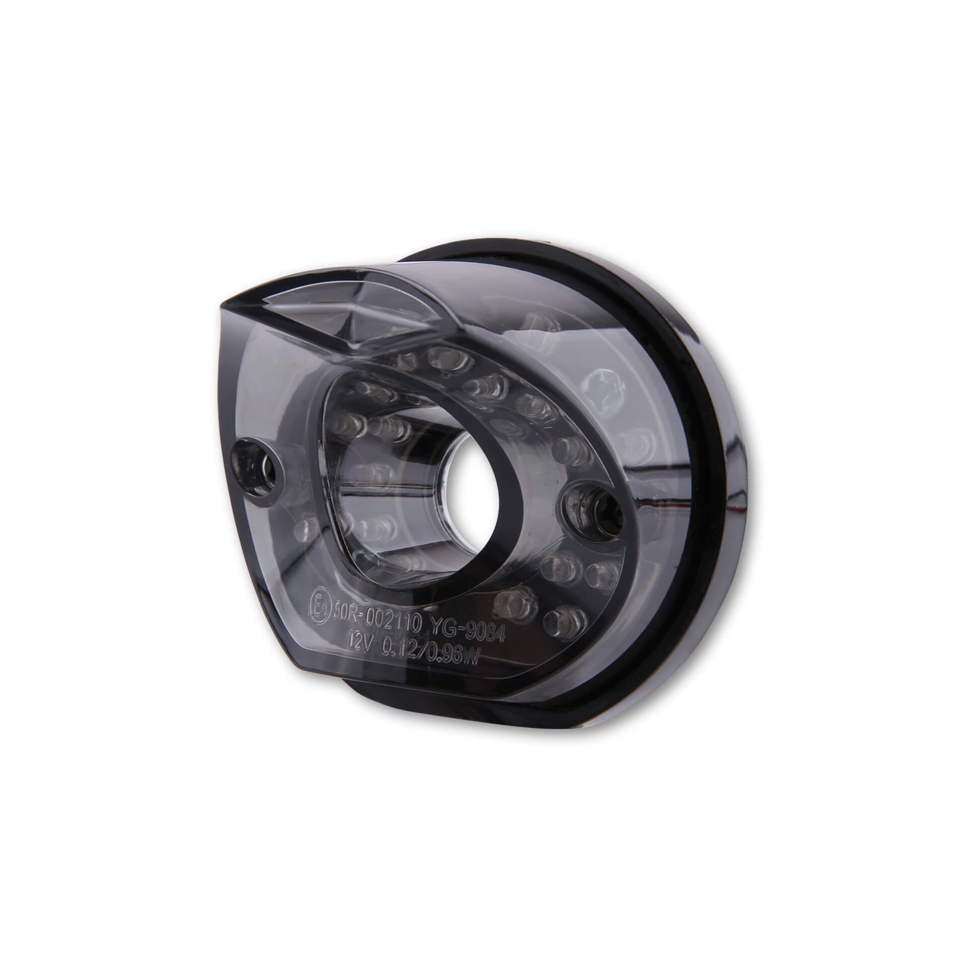 SHIN YO LED taillight MADISON, black round base plate, tinted glass, black