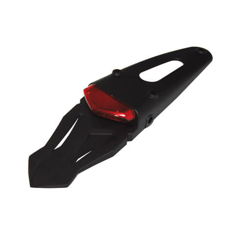 SHIN YO LED taillight, red glass, with universal rear plastic in black, black