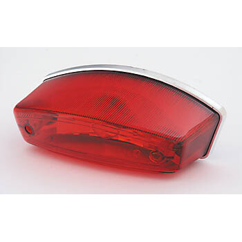 SHIN YO Universal tail light MONSTER with prism reflector and red clear glass, silver, silver