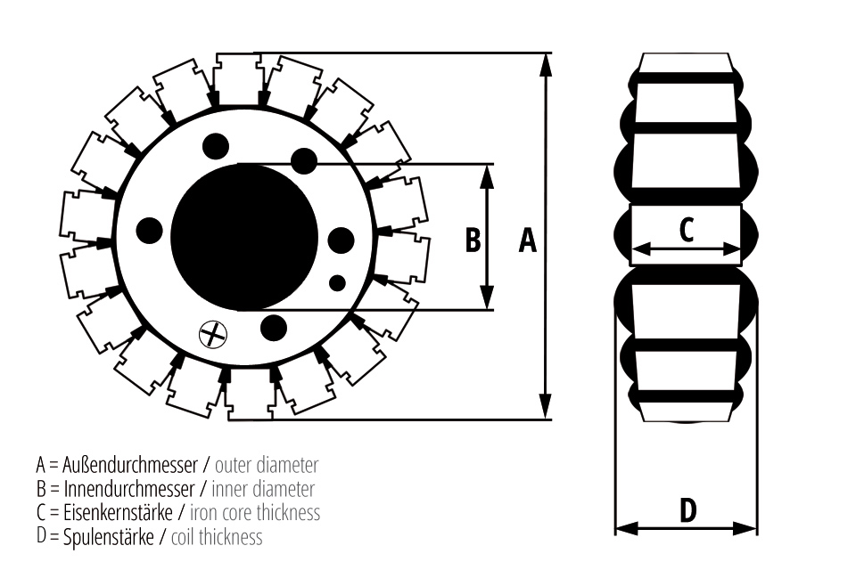 ElectroSport Stator ESG011 for alternator