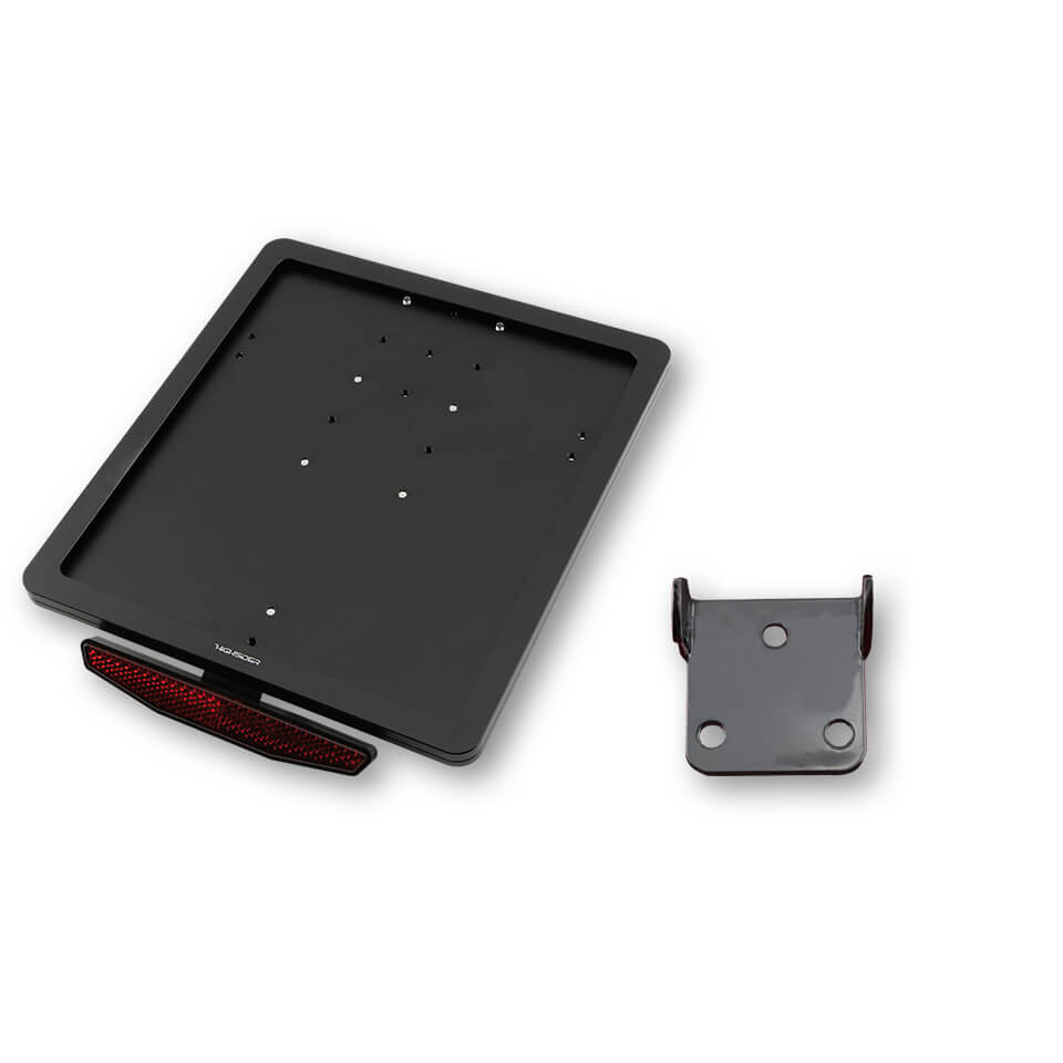 HIGHSIDER CNC license plate holding plate with Uni holder type 3, black anodized, black