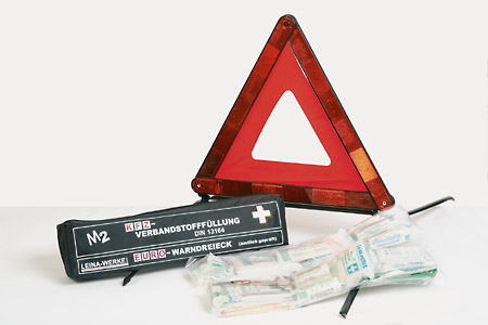 Leina Werke ATV first aid kit with warning triangle, black, black