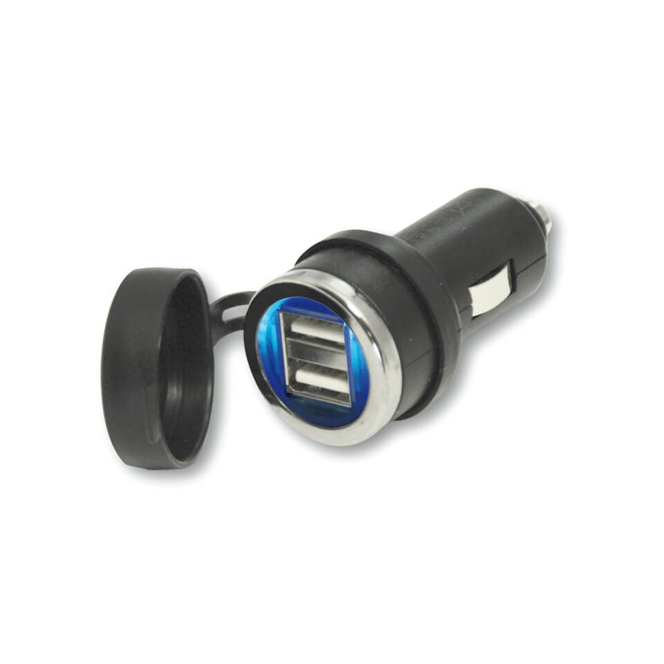 Dobbelt USB-stik, blå
