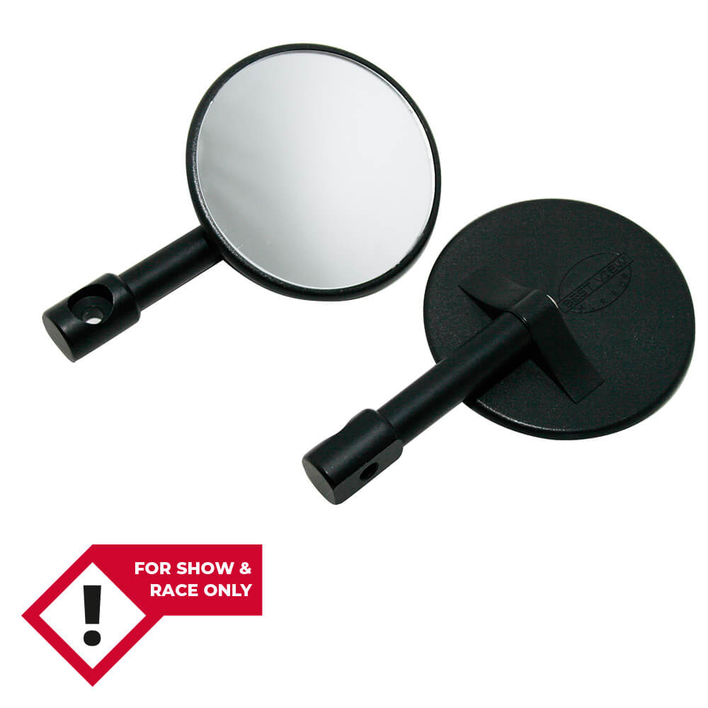 handlebar end mirror, black, black