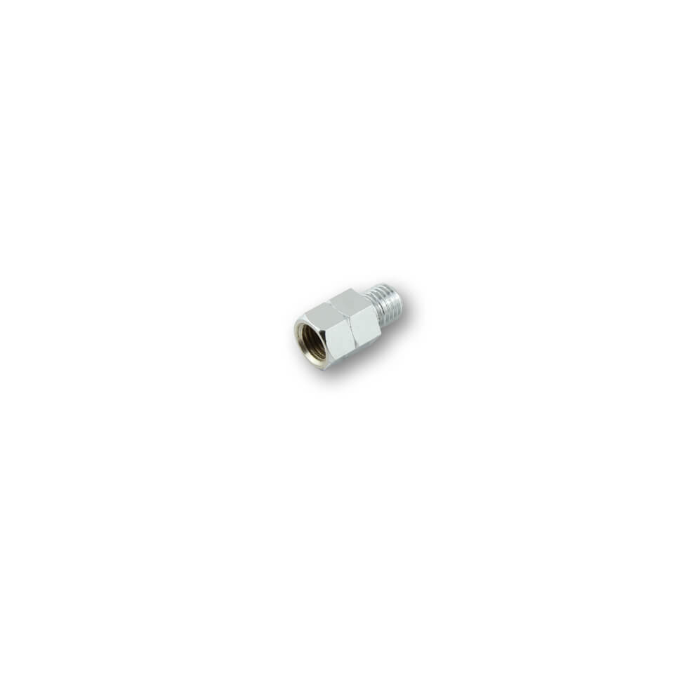 Mirror adapter hole M10 right on bolt M10 left chrome plated, silver, silver