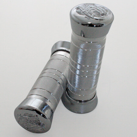 Handlebar grips 1 inch, silver, silver