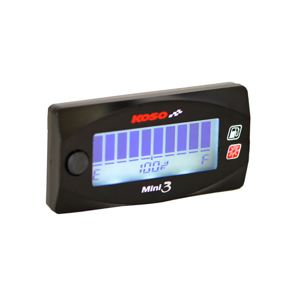 KOSO Fuel gauge Mini Style 3, black, black