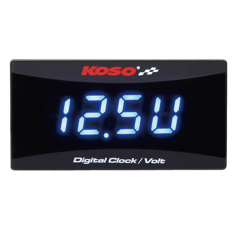 Image of KOSO Display a tensione della batteria e orologio per tutte le batterie da 12 V DC, nero