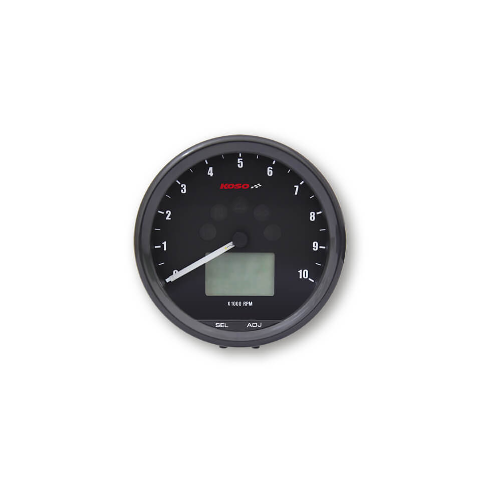 KOSO Digital Multifunction Cockpit, TNT D64 Custom Style Multimeter, black, black