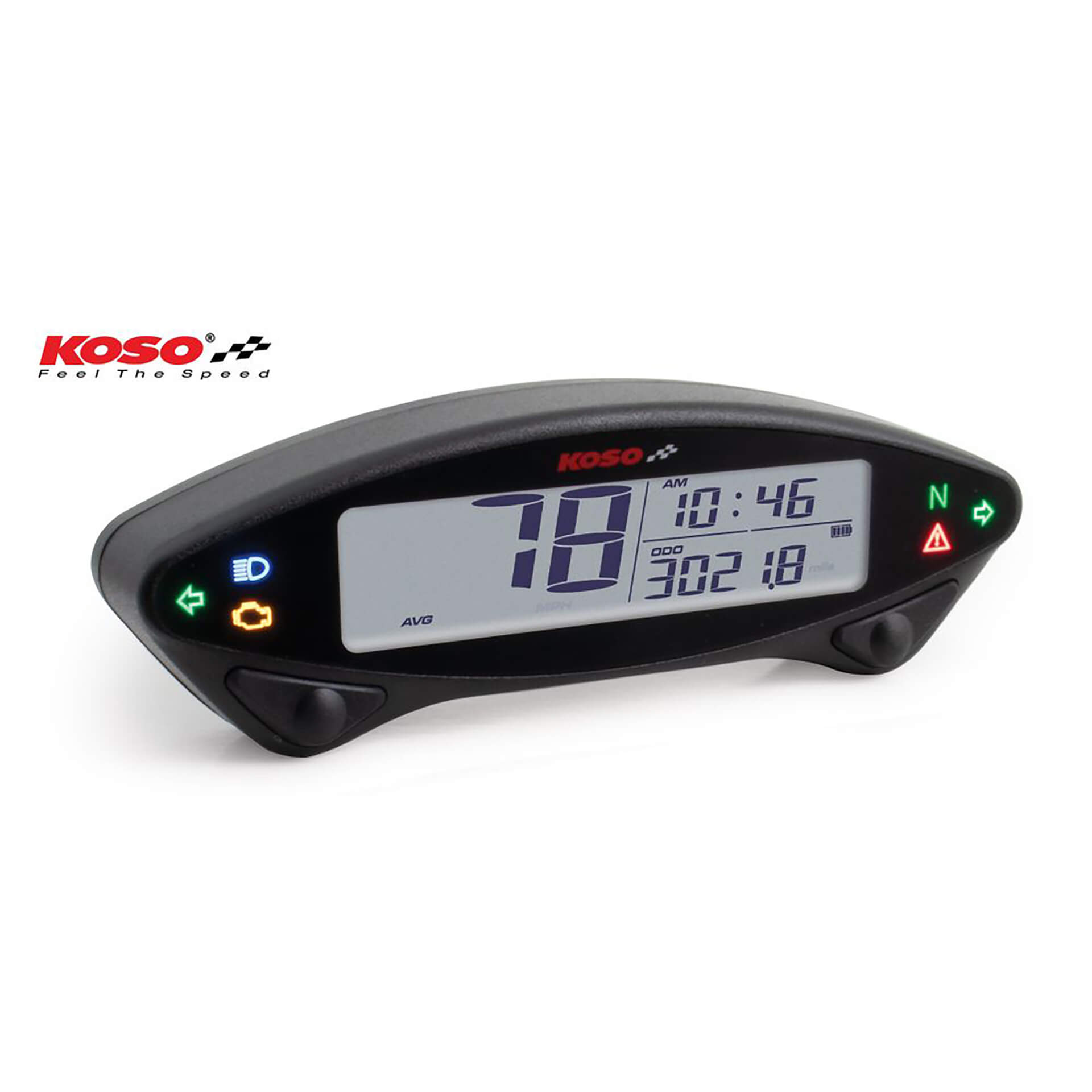 KOSO Digital speedometer, DB EX-02, black, black