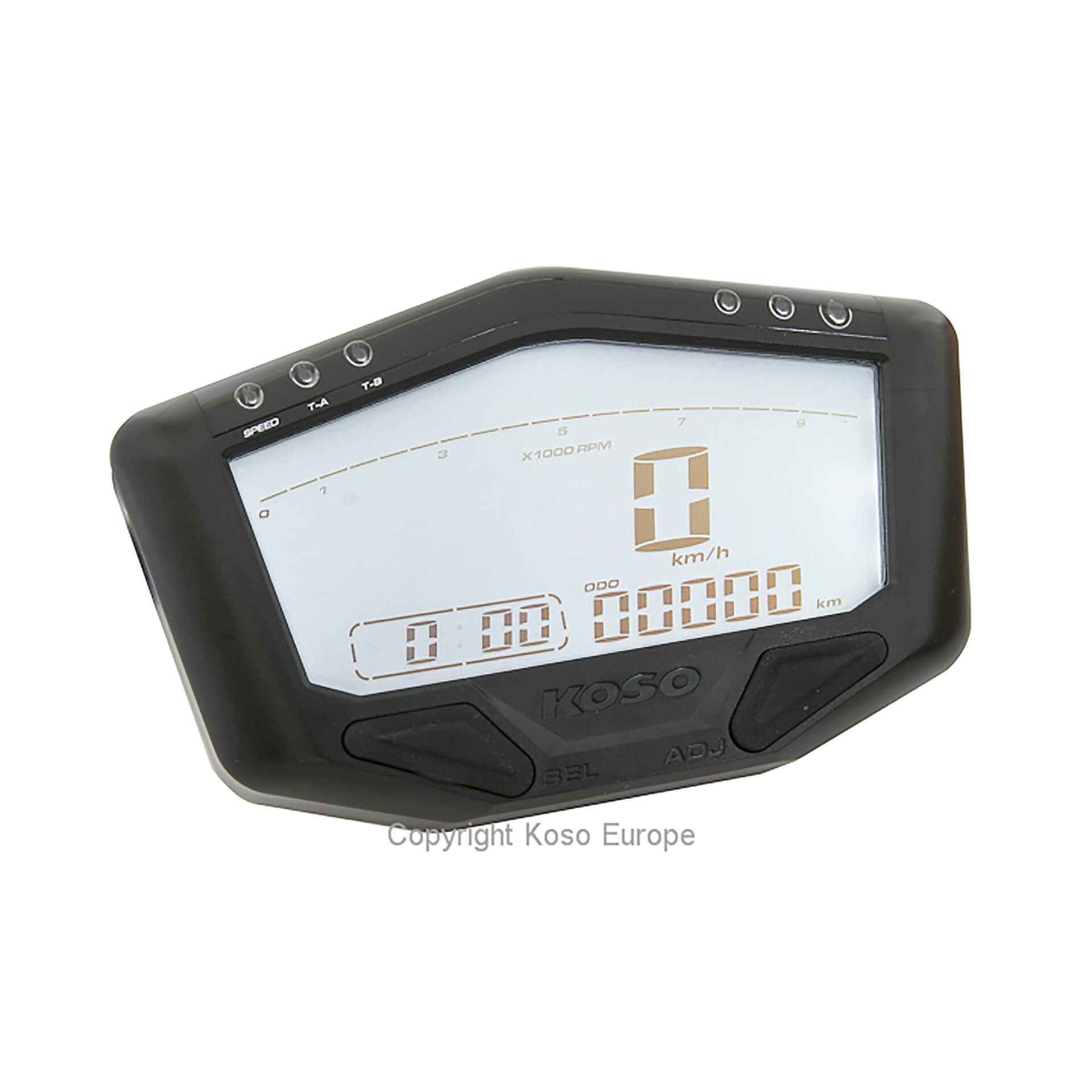 KOSO Digital Multifunction Cockpit, DB-02R, black, black