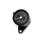 speedo en acier inoxydable, 1400 tr/min, Ø 60 mm, cadran noir, éclairage bleu