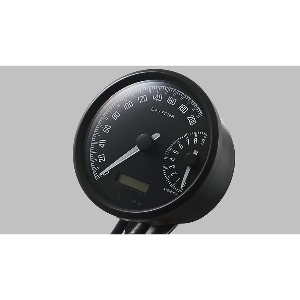 DAYTONA Corp. VELONA W, digitalt speedometer med turteller og holder, Ø 80 mm