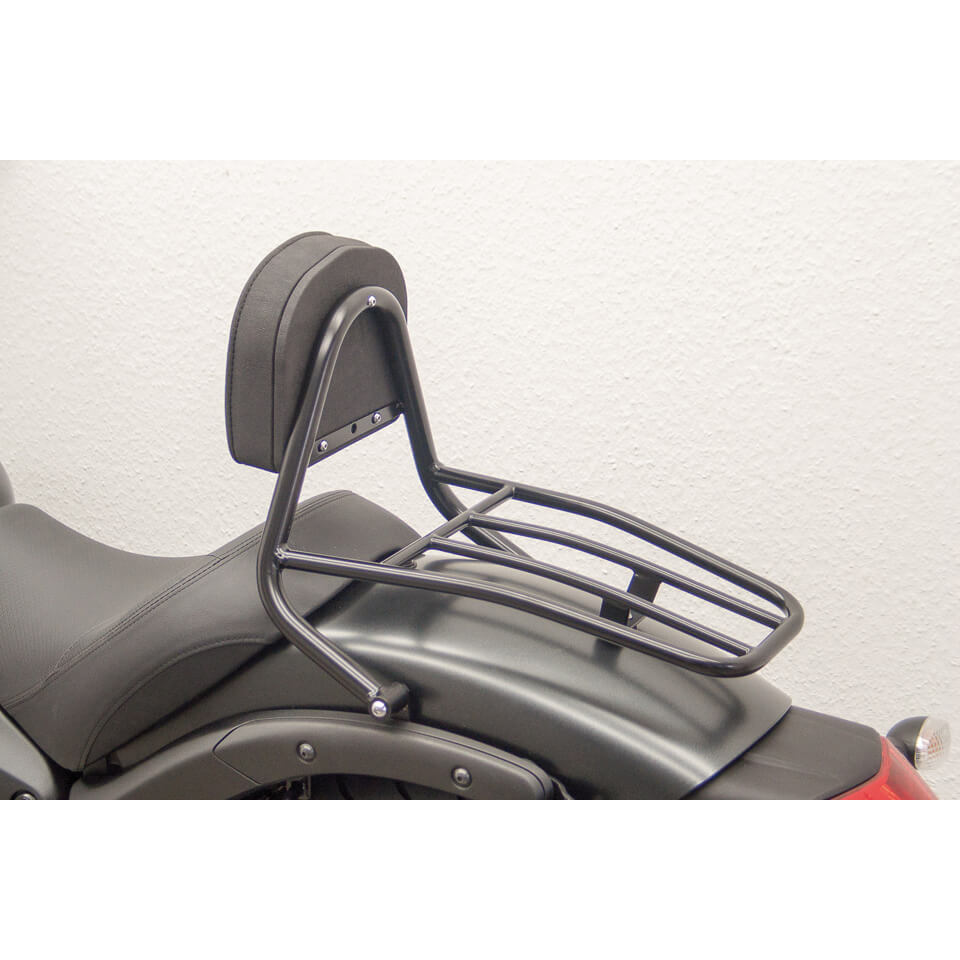 FEHLING Driver Sissy Bar with cushion and luggage carrier, KAWASAKI Vulcan S (EN650), 15, black, black