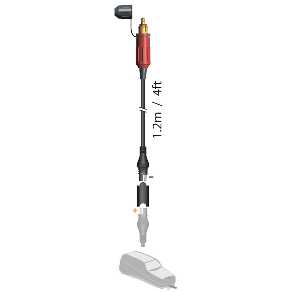 OPTIMATE DIN-Anschlussstecker mit 1,2m Kabel auf SAE-Stecker