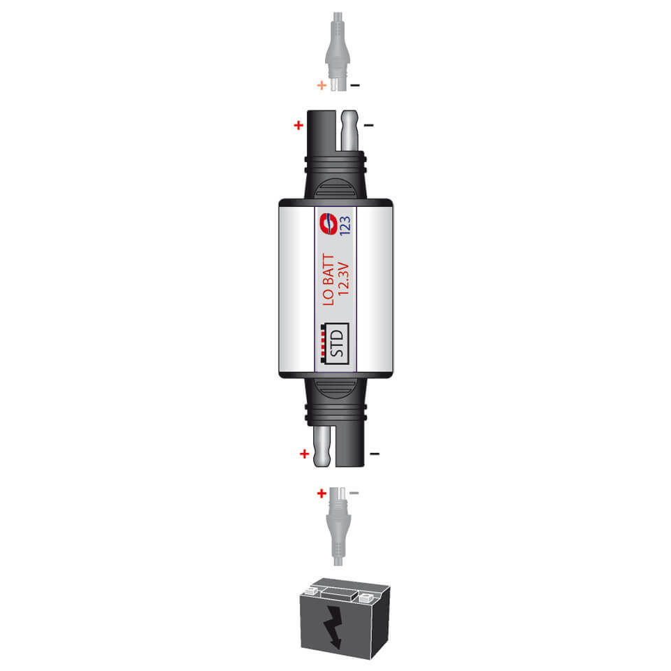 OPTIMATE Luz de advertencia de estado de carga Conector SAE, para baterías de plomo/ácido, 12.5V