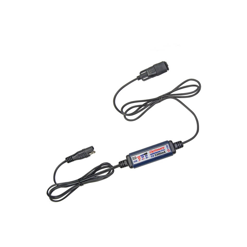 OPTIMATE USB 3,3A charging cable with SAE plug/USB socket unisex