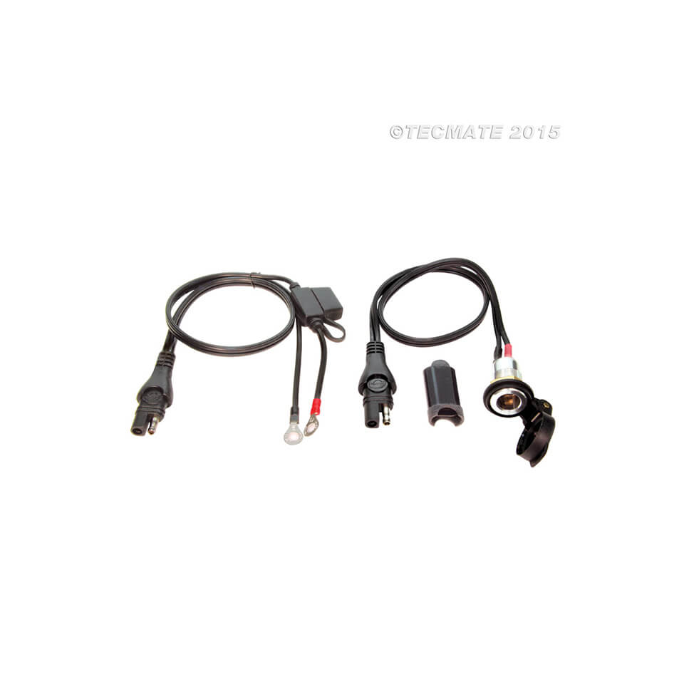 OPTIMATE Motorcycle socket outlet with SAE coupling and eyelet cable (No.18)