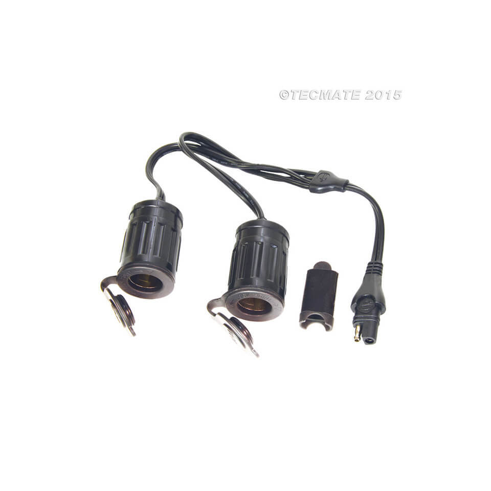 OPTIMATE Y splitter, SAE on 2 x car socket outlet coupling (No.26)