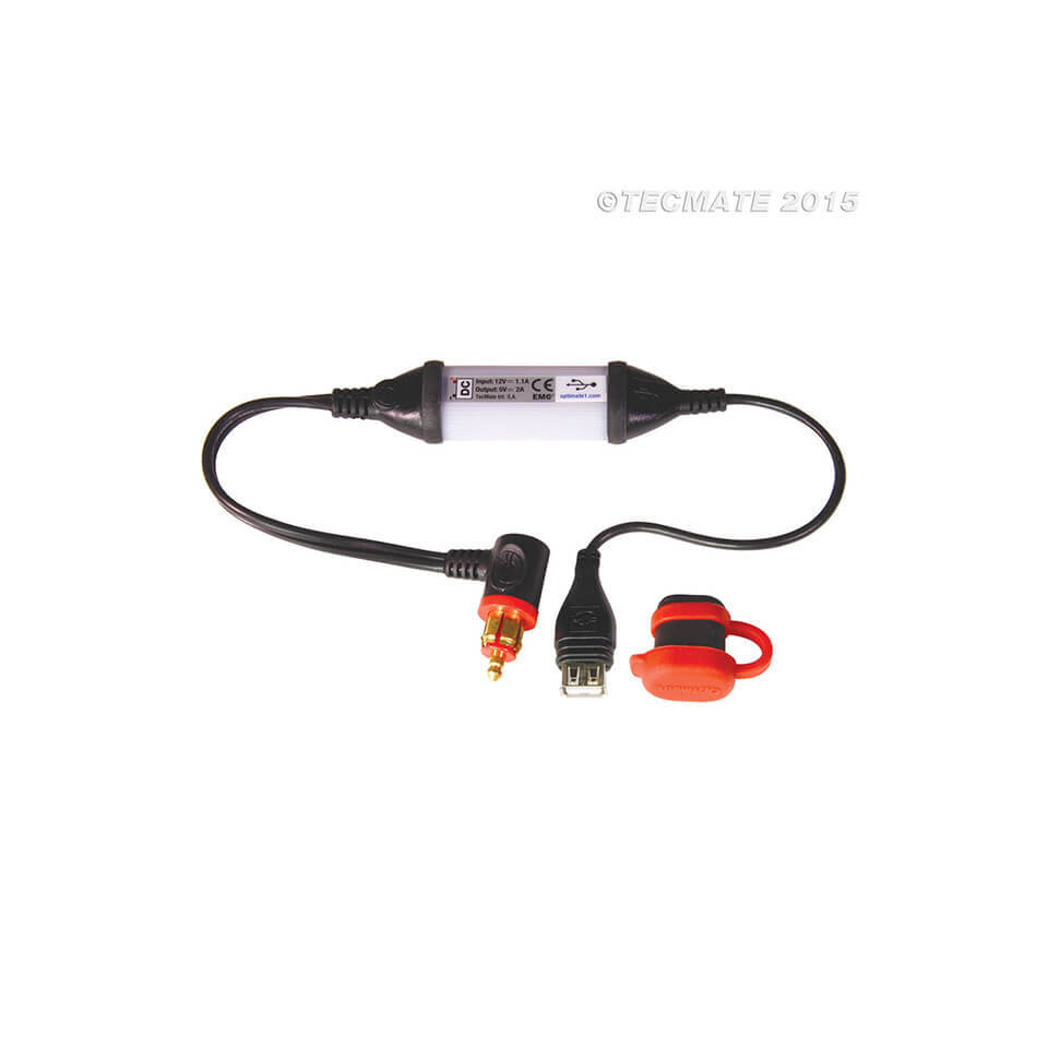 OPTIMATE-opladeradapter Stik til motorcykelstik 90° til USB (nr. 104)