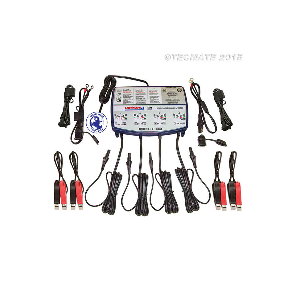 OPTIMATE OPTIMATE 3 квадроцикл (TM454), 4x 12V 0.8A, 7-ступенчатое зарядное устройство