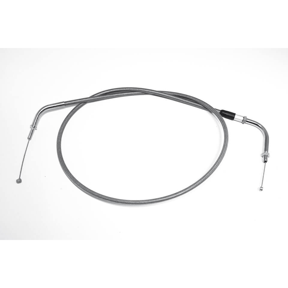 Steel flex gas pass closing, KAWASAKI VN900 Classic 06-09, 150mm extended., silver, silver