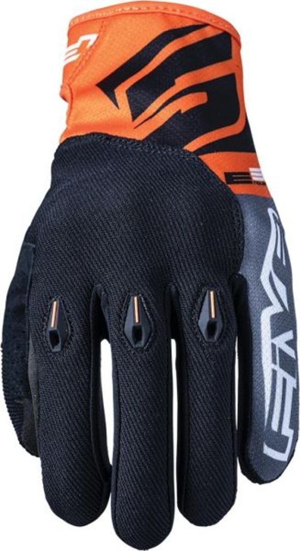 Five E3 Evo Motorcycle Gloves, black-orange, Size L, black-orange, Size L