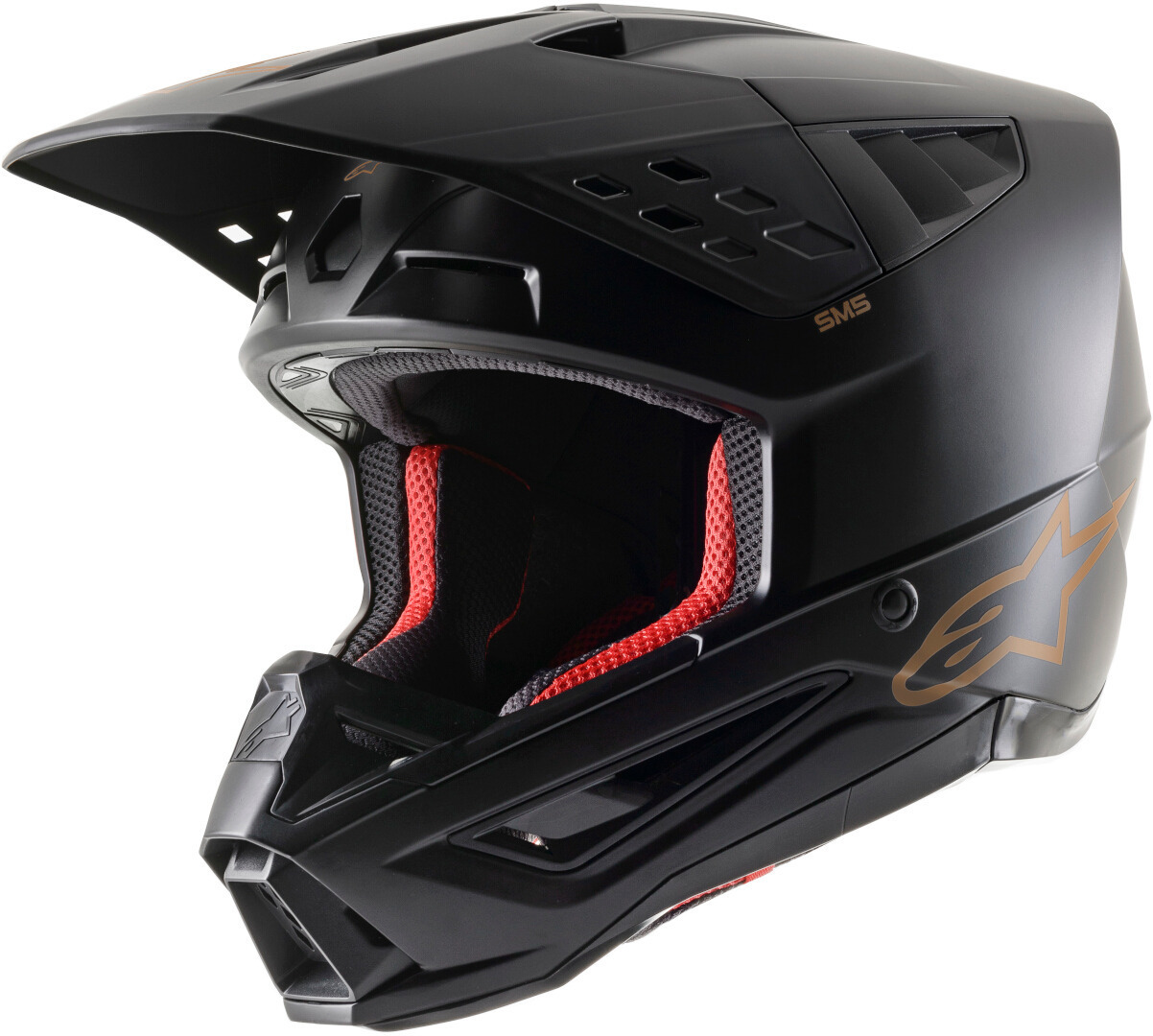 Alpinestars S-M5 Solid Motocross Helmet, black-brown, Size S, black-brown, Size S