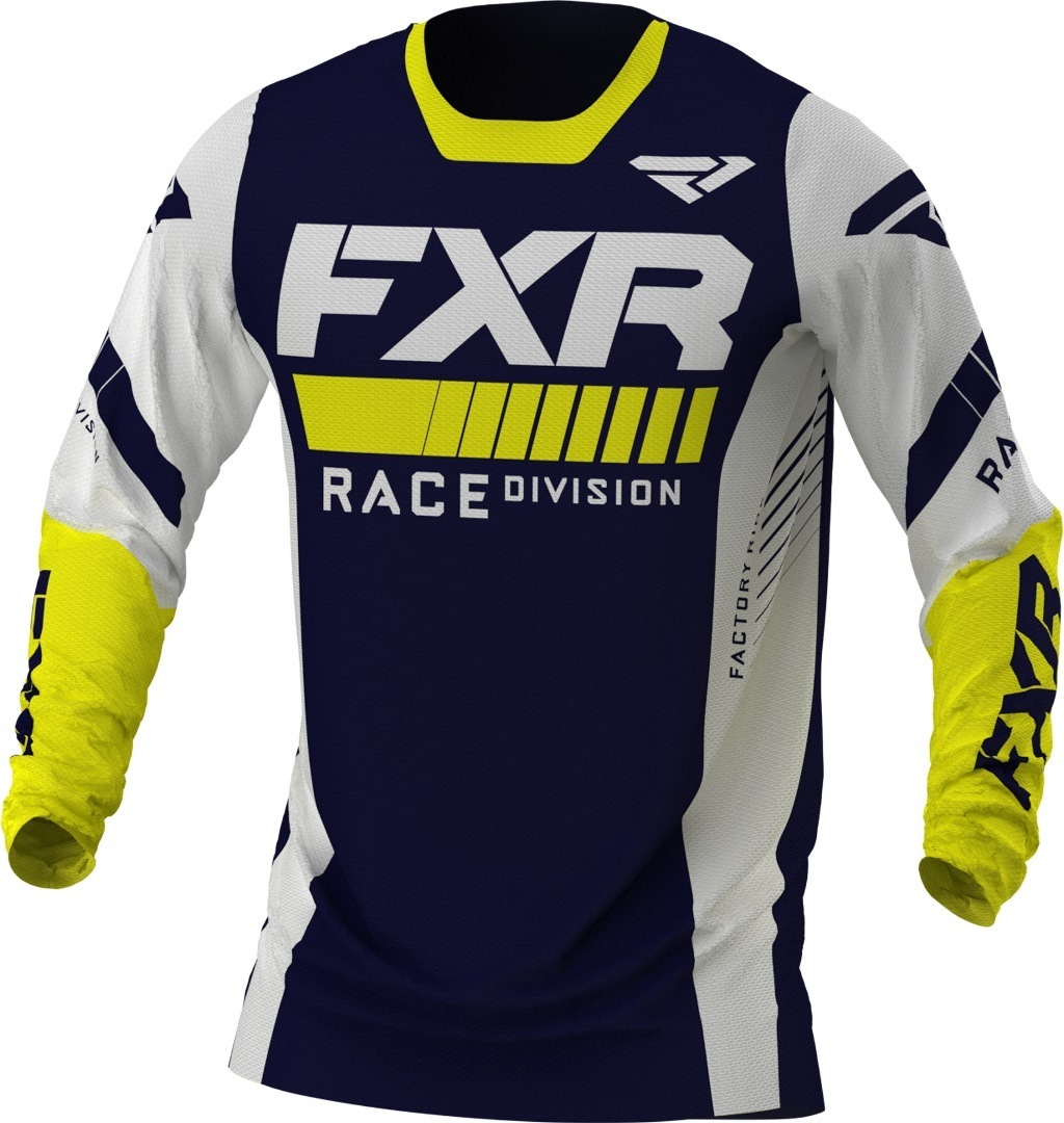 Image of FXR Revo MX Gear Maglia Motocross, bianco-blu-giallo, dimensione XS