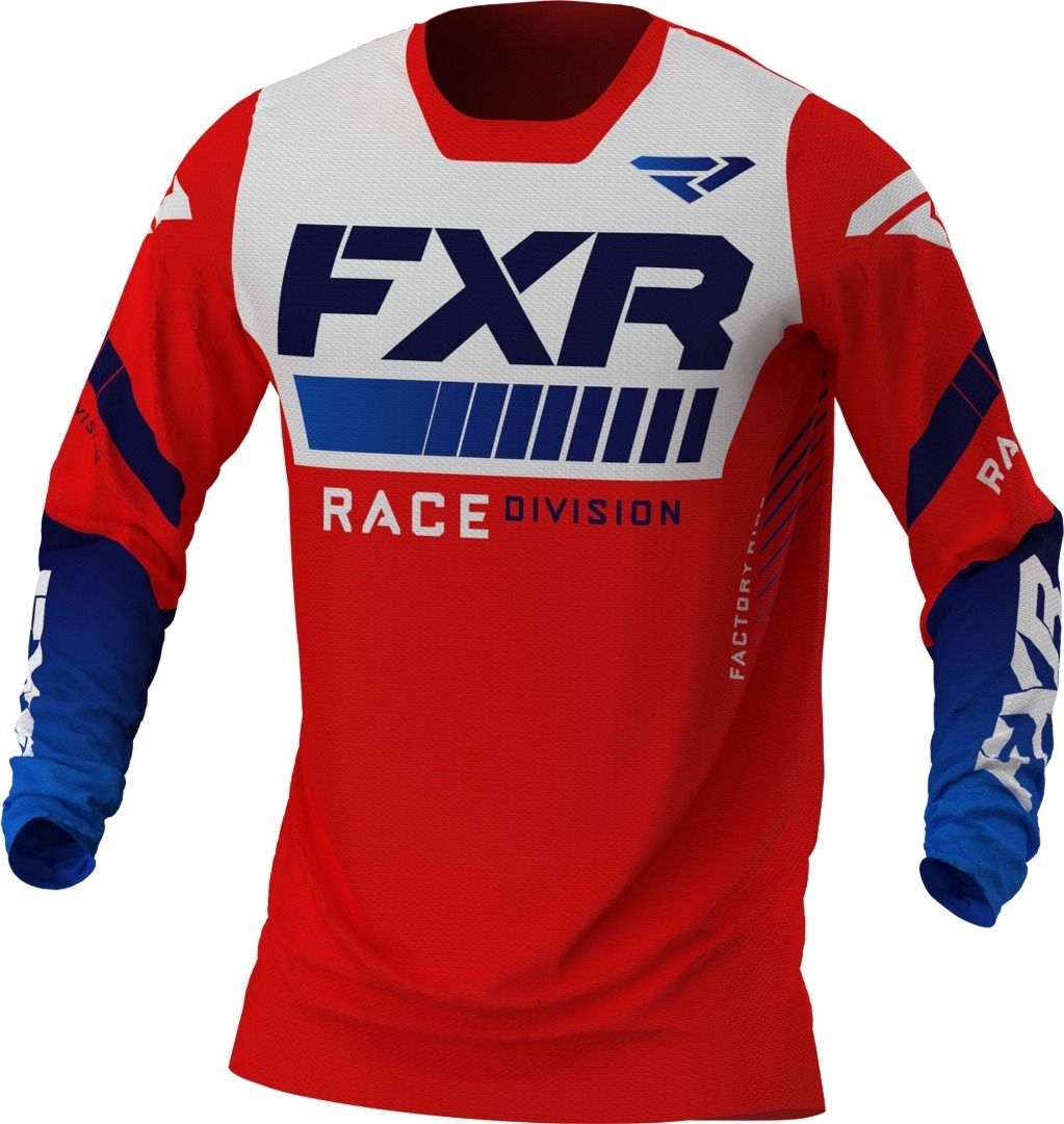 FXR Revo MX Gear Motocross Jersey, vit-röd-blå, storlek XL