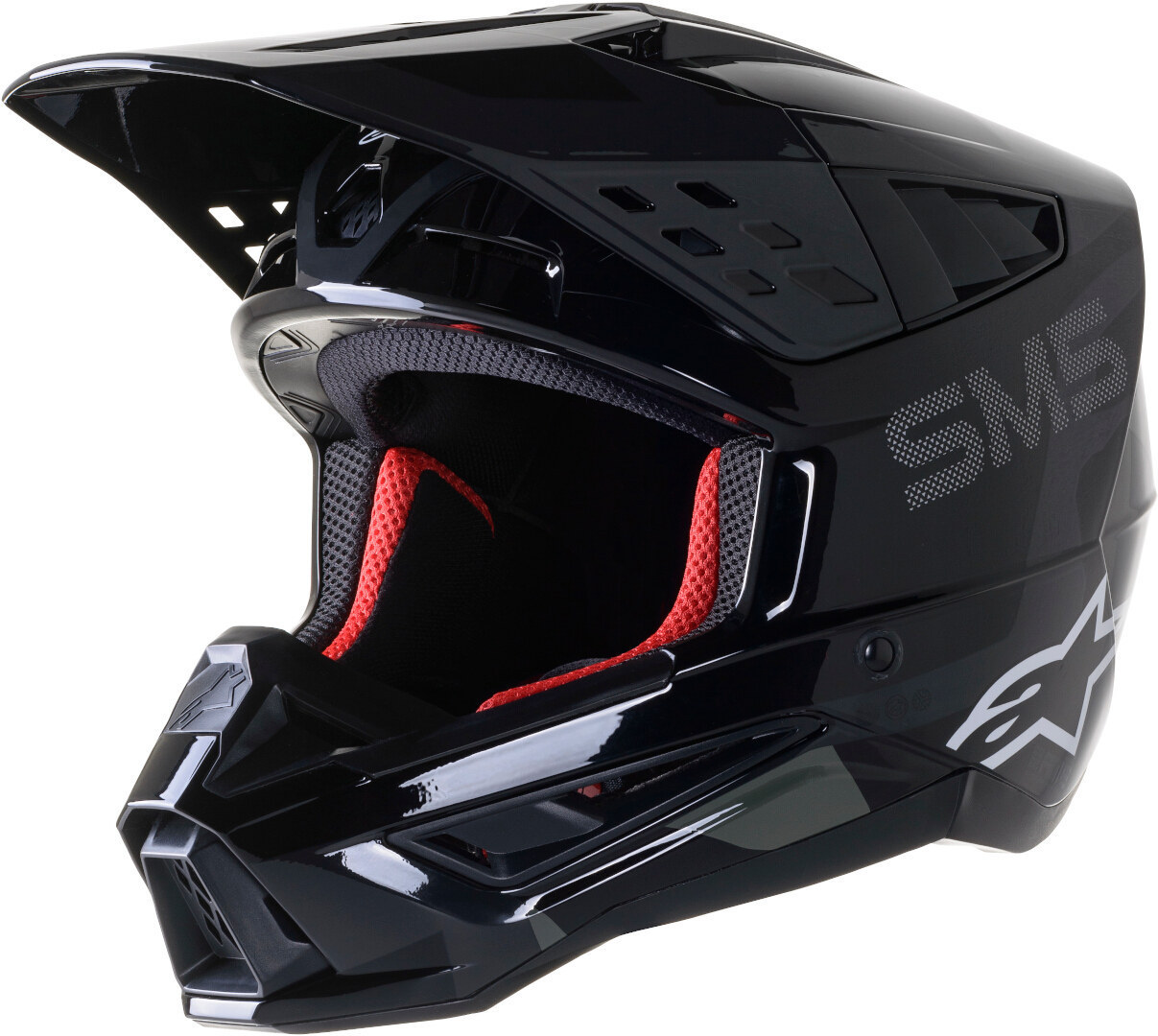 Alpinestars S-M5 Rover Motocross Helm, schwarz-grau, Größe M, schwarz-grau, Größe M