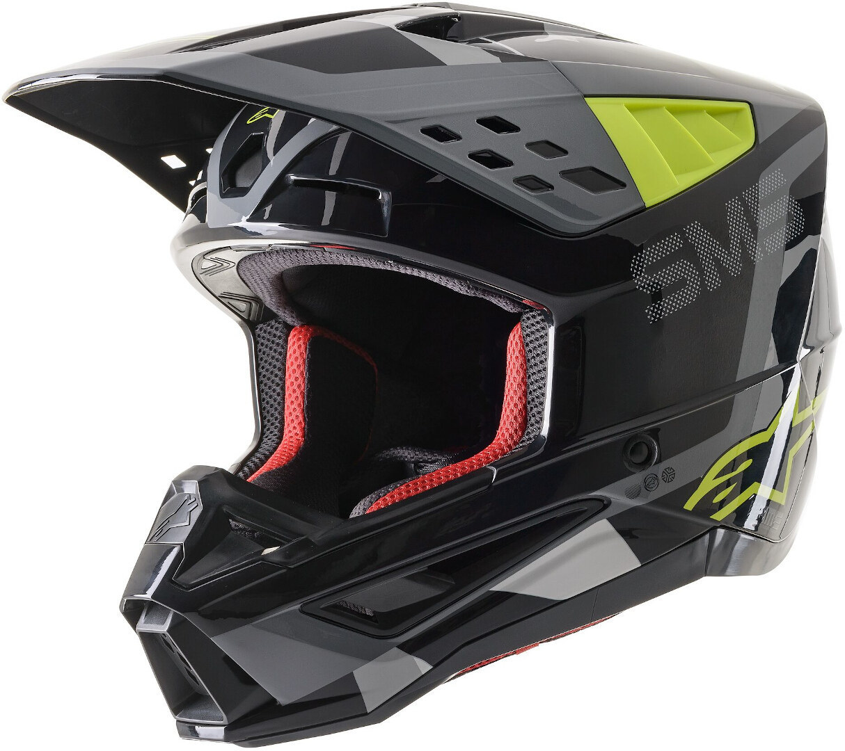 Alpinestars S-M5 Rover Motocross hjelm, sort-grå-grøn, størrelse S