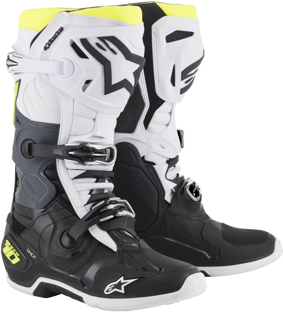 Alpinestars Tech-10 Мотокросс сапоги Черный/Белый/Желтый 14 (49.5) 