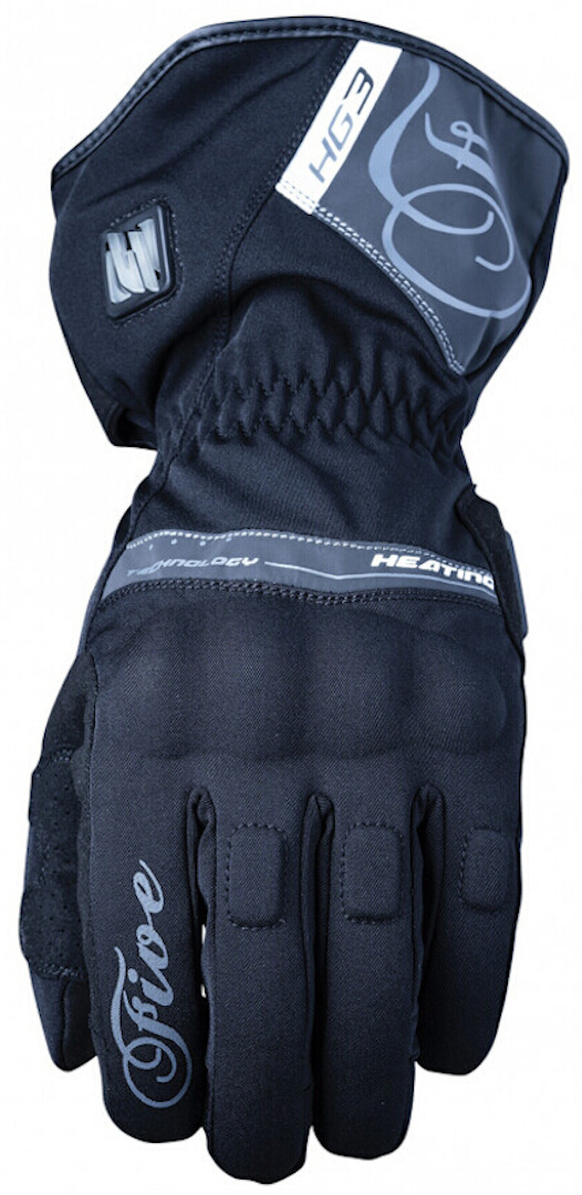 Five HG3 Ladies Heatable Motorcycle Gloves, black-grey, Size L for Women, black-grey, Size L for Women