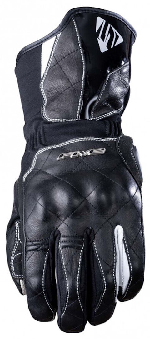 Five WFX Skin Ladies Waterproof Motorcycle Gloves, black-white, Size M for Women, black-white, Size M for Women