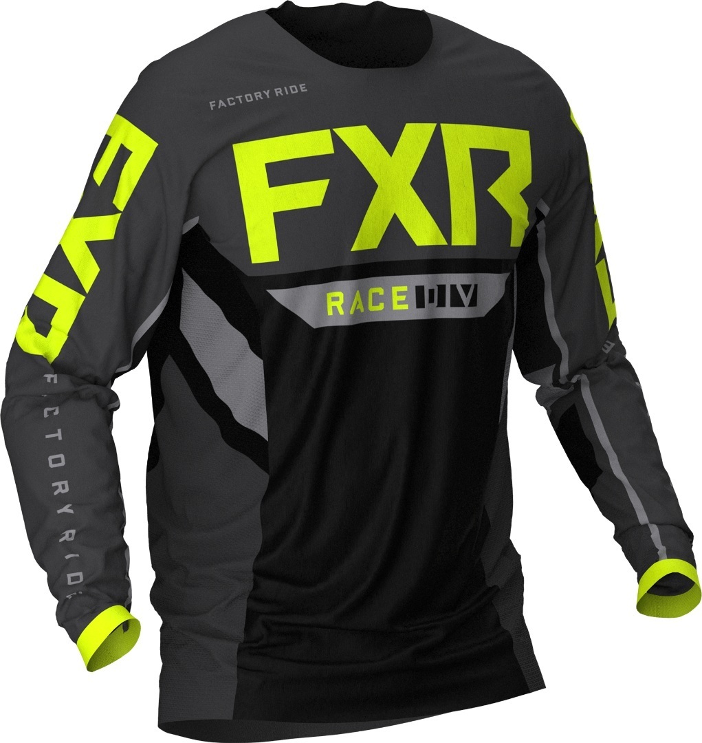 FXR Podium Off-Road MX Gear Motocross Jersey, black-grey-green, Size XS, black-grey-green, Size XS