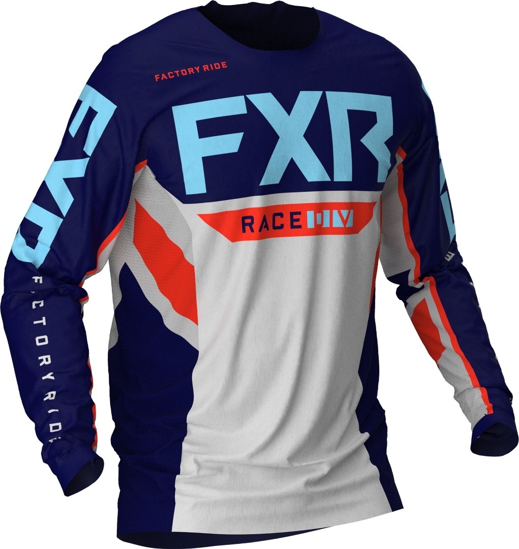 Image of FXR Podium Off-Road MX Gear Maglia Motocross, grigio-blu, dimensione S