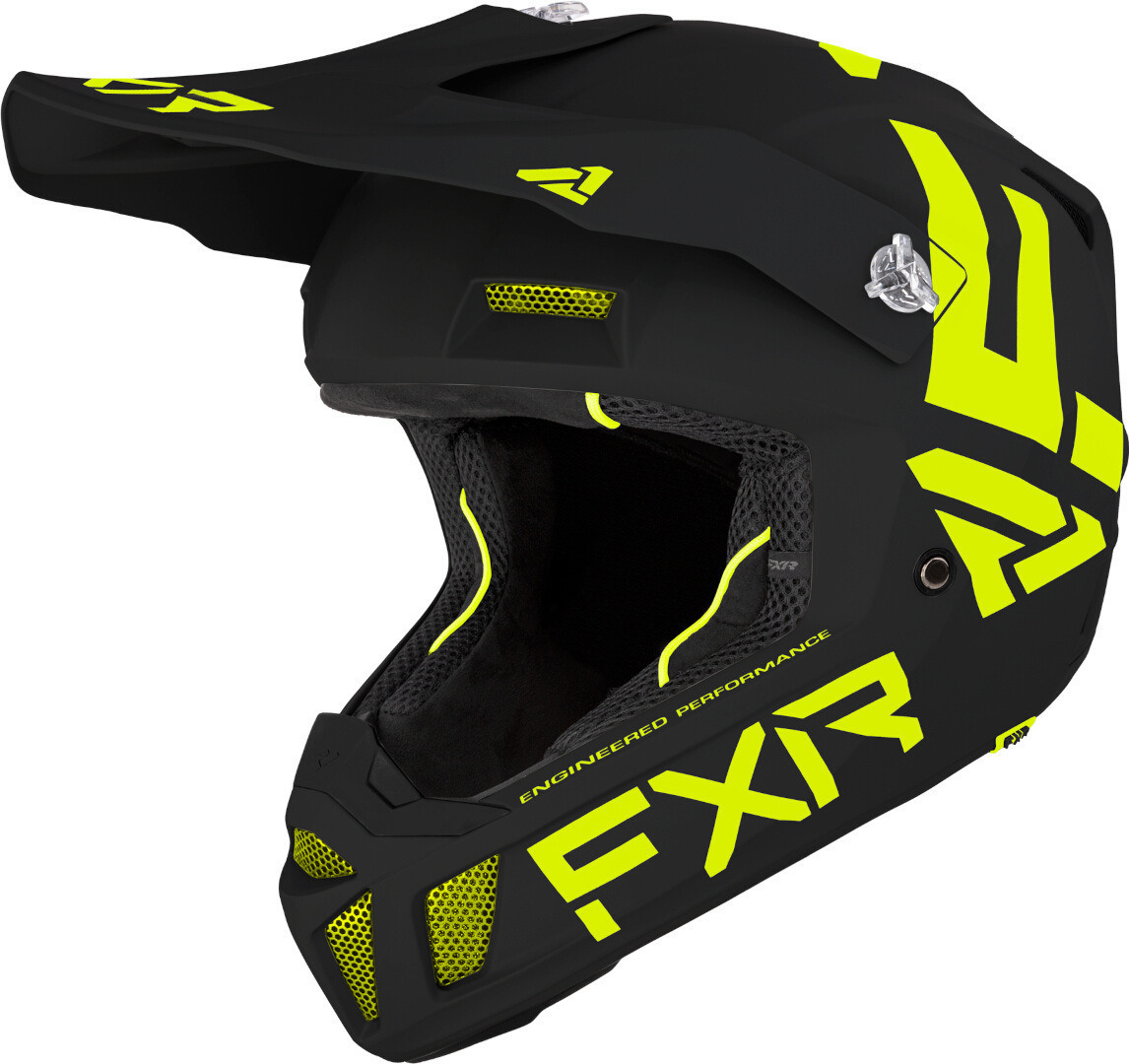 FXR Clutch CX MX Gear Motocross hjelm, sort-gul, størrelse M