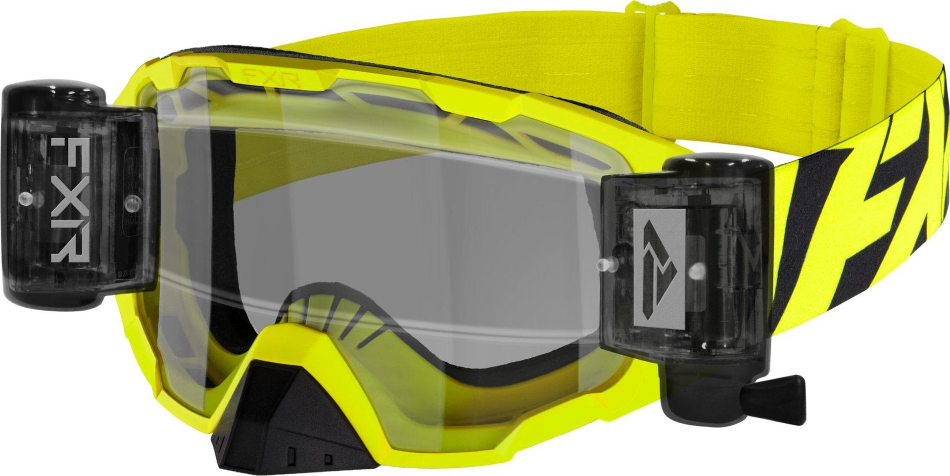 FXR Maverick Roll-Off MX Gear Motocross Goggles, black-yellow, black-yellow, Size One Size