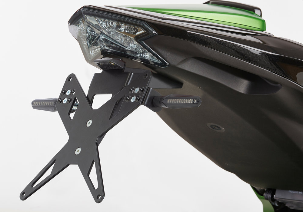 PROTECH license plate holder kit including reflector and plate light stainless steel/powder-coated aluminium black