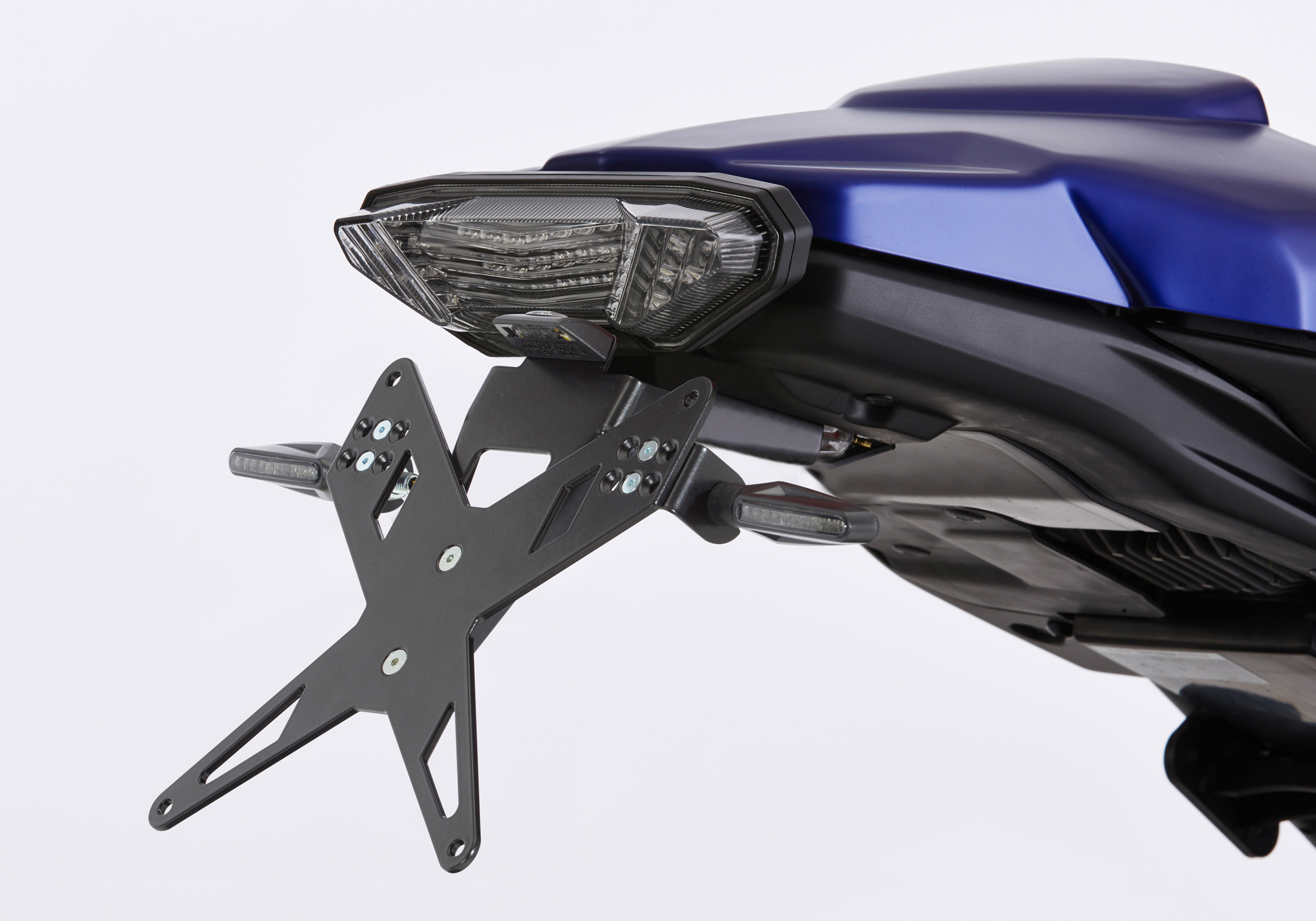 PROTECH license plate holder kit including reflector and plate light stainless steel/powder-coated aluminium black, black