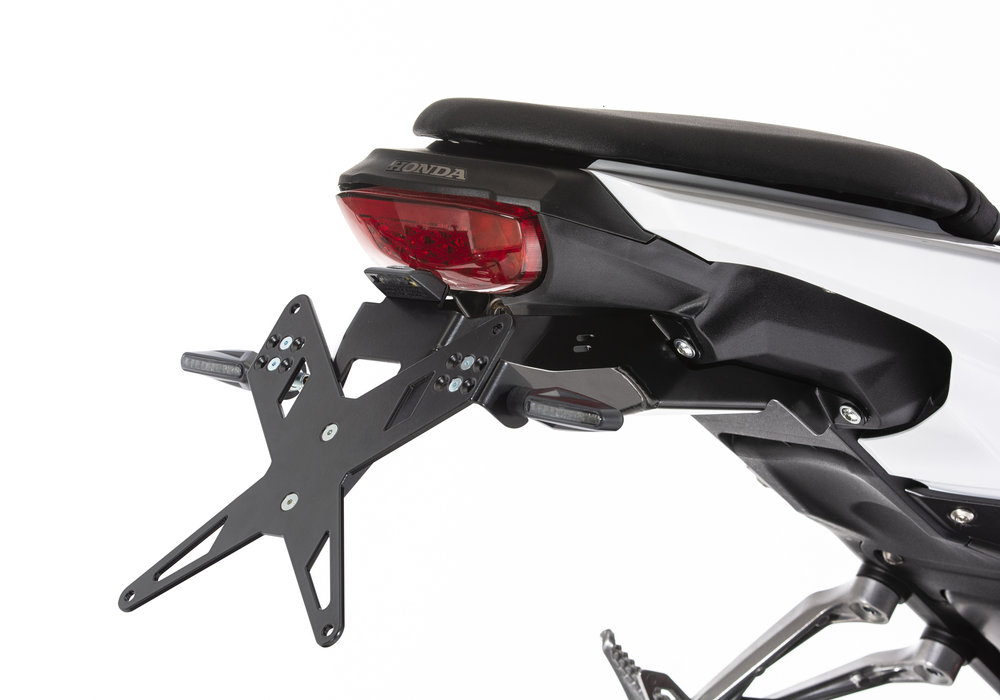 PROTECH license plate holder kit including reflector and plate light stainless steel/powder-coated aluminium black
