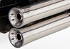 {PreviewImageFor} FALCON Double Groove compleet uitlaatsysteem hoogglans gepolijst roestvrij staal zilver