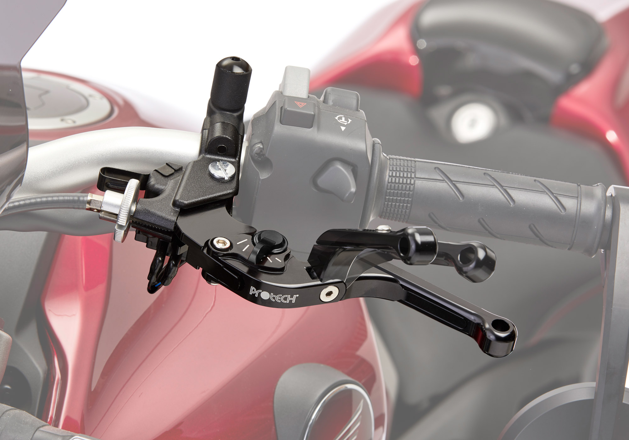 Side view of PROTECH clutch lever Sport 6061-T6-Aluminium black anodized / adjuster black black
