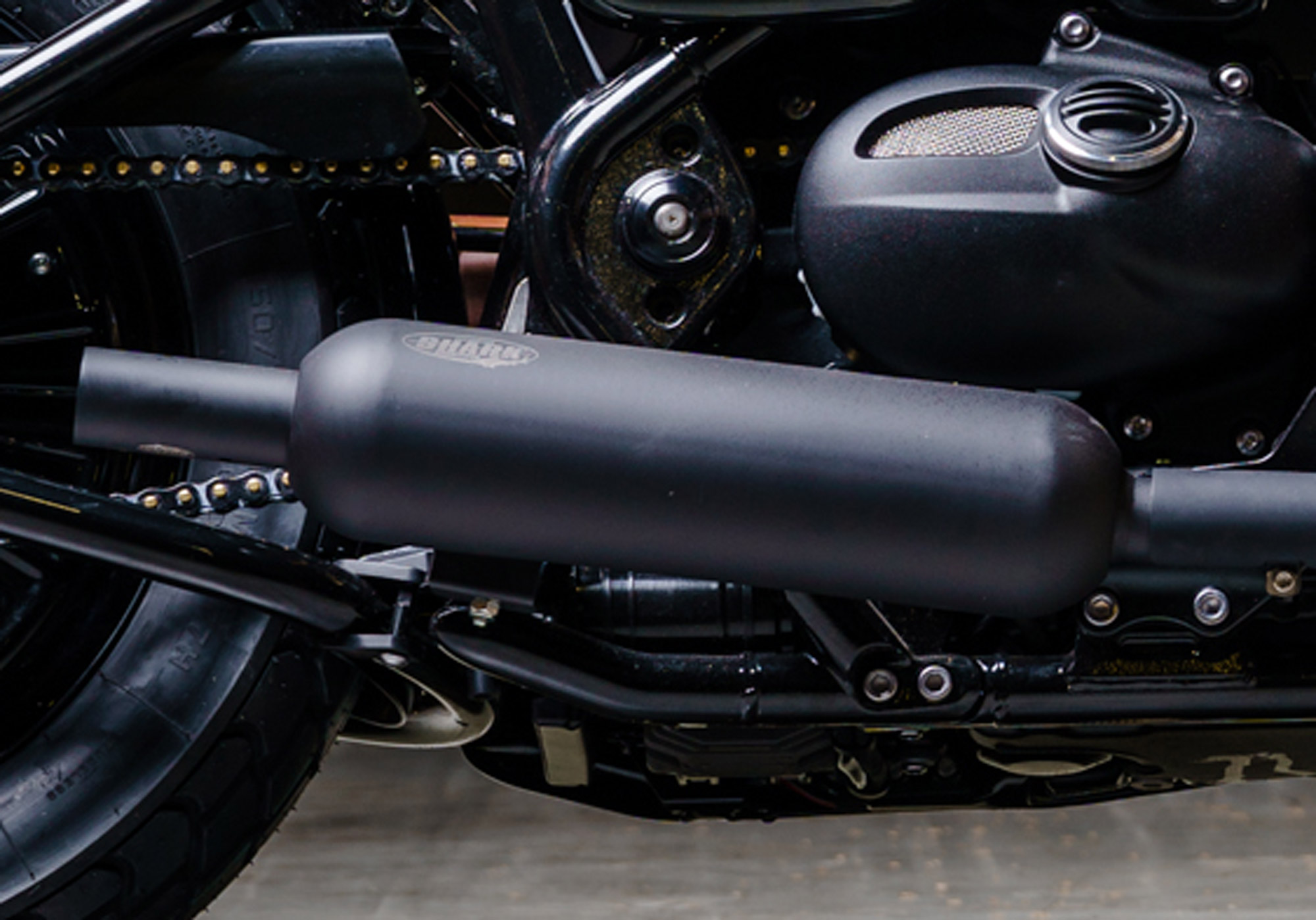 SHARK EXHAUST Retro Classic coated stainless steel matt black, black